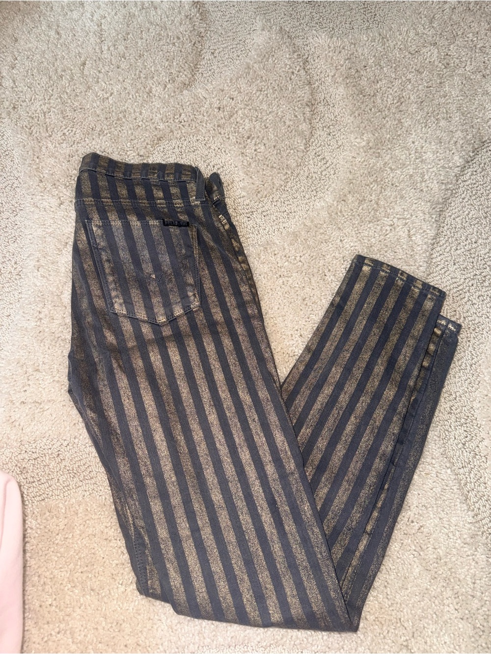 Hidden Jeans Metallic Skinny Jeans in Black and Gold